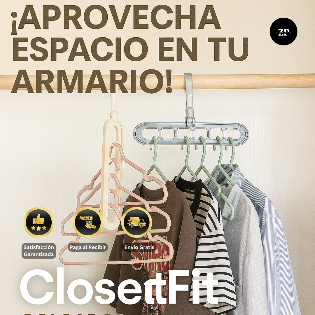 ClosetFit™ – Perchero Mágico Multiposición Ahorra Espacio X10 (30% OFF)