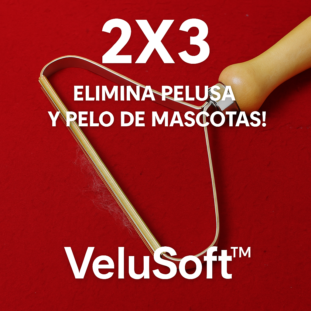 VeluSoft™ – Quita Pelusa Manual con Mango Café (Oferta 3x2)