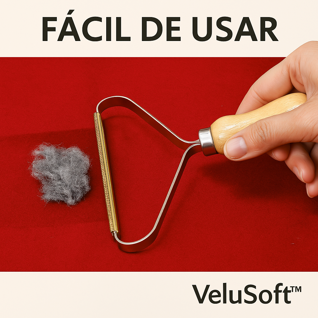 VeluSoft™ – Quita Pelusa Manual con Mango Café (Oferta 3x2)