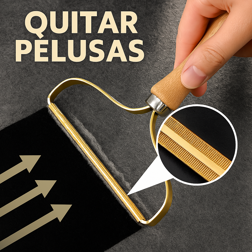 VeluSoft™ – Quita Pelusa Manual con Mango Café (Oferta 3x2)