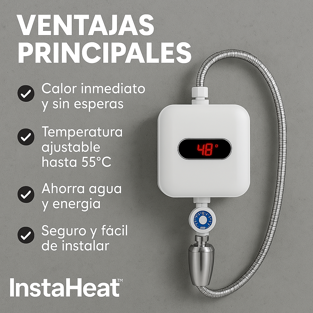 InstaHeat™ – Calentador de Agua Instantáneo Digital con Control de Temperatura (30% OFF)