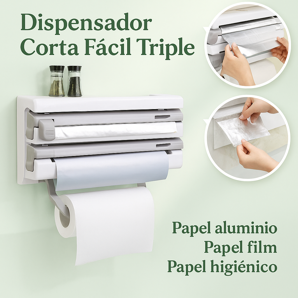 🧻 Dispensador Corta Fácil Triple (30% OFF)