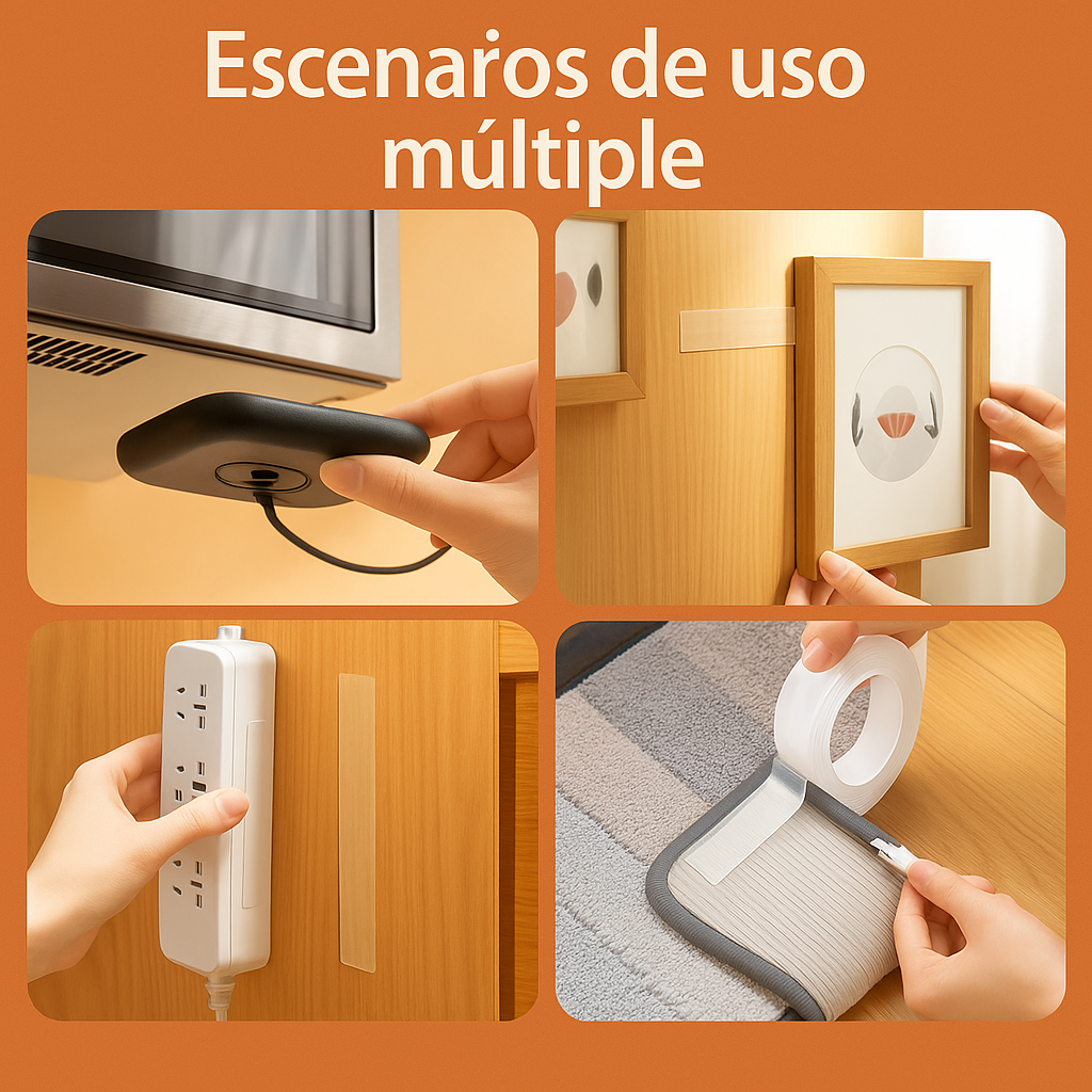 Cinta Doble Contacto Reutilizable™ – 2x1 Súper Adherente y Lavable