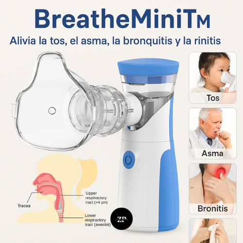 BreatheMini™ – Nebulizador Portátil Silencioso para Niños y Adultos (30% OFF)