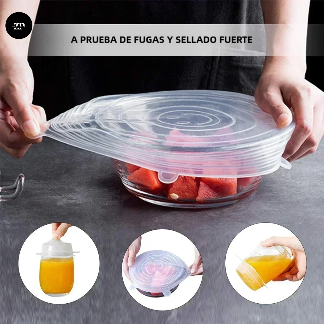 Tapas de Silicona Reutilizables – Olvídate del Plástico y Llévate 6 al Precio de 4