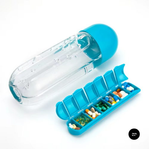 Botella Pastillero 2 en 1 - Hidratación y Salud Siempre Contigo (PACK 2X1)