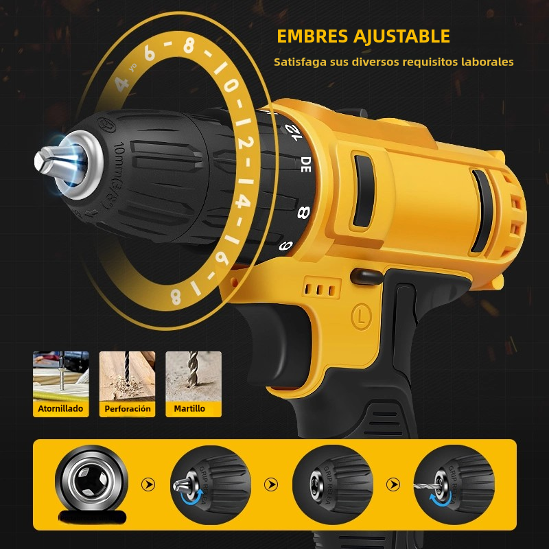 🧰 Taladro Inalámbrico 2 Baterias 98V (30% OFF) 🔩