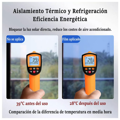 1 Rollo Vinil Adhesivo Anti-UV 60cm x 5m – Reduce el calor y ganá privacidad en minutos
