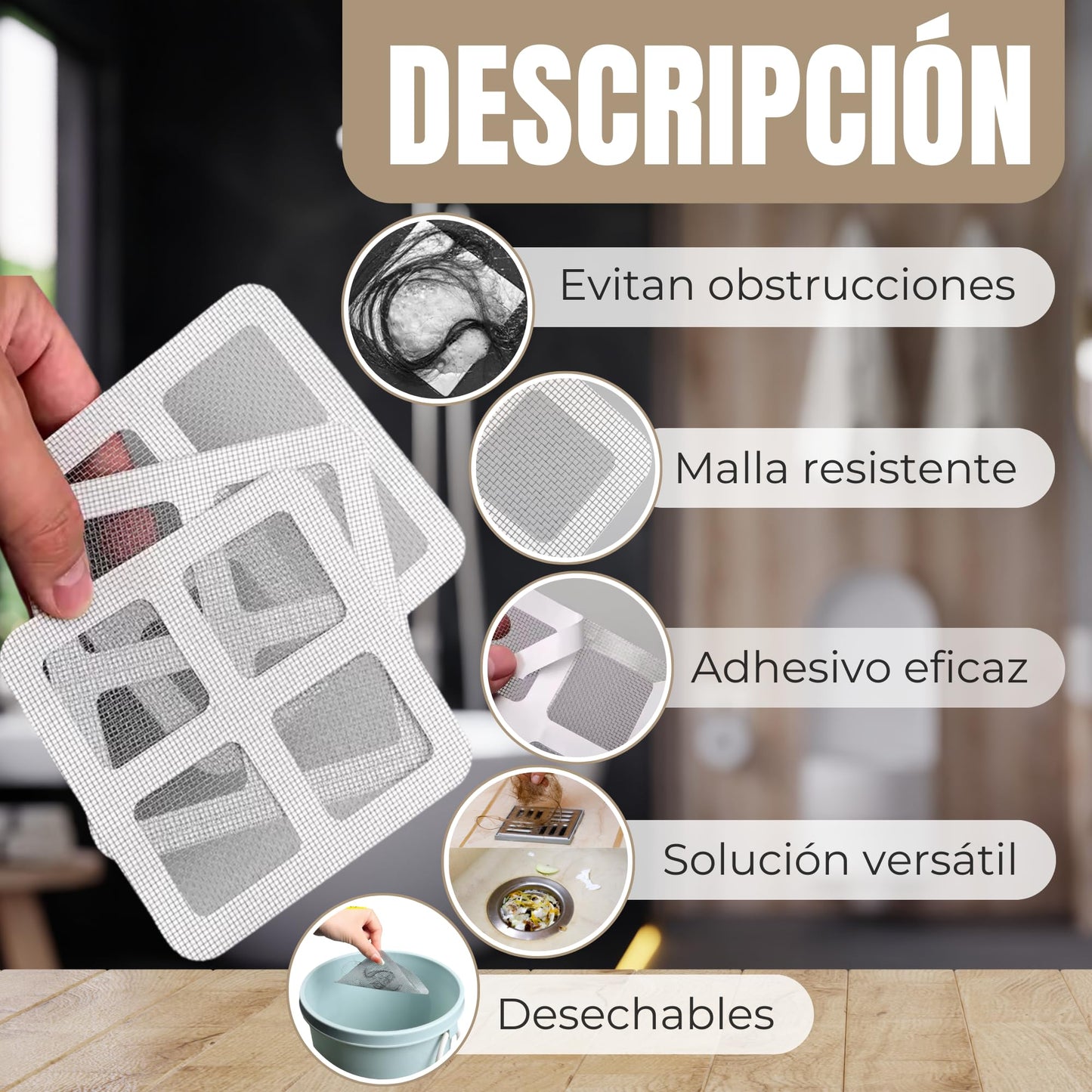 DrainSafe™ – Filtros antitapones para desagües (x10)