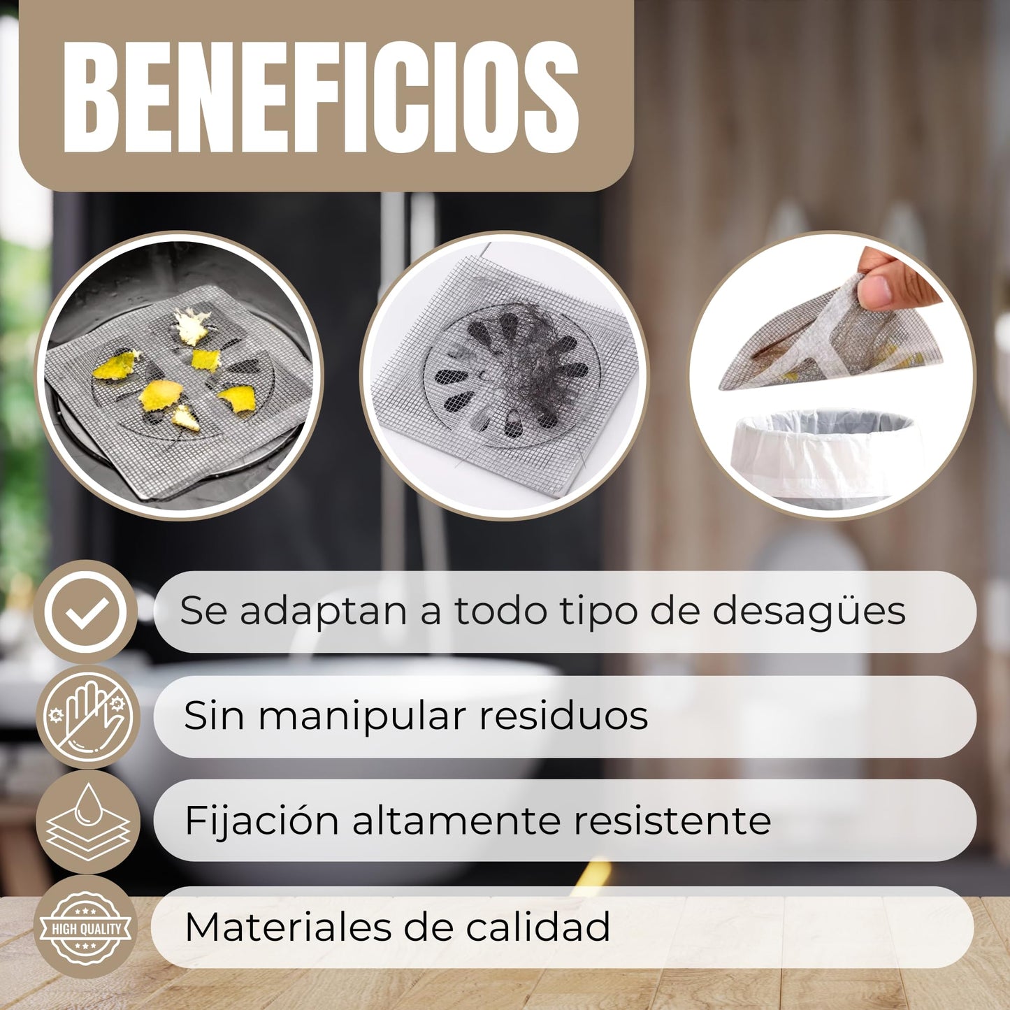 DrainSafe™ – Filtros antitapones para desagües (x10)