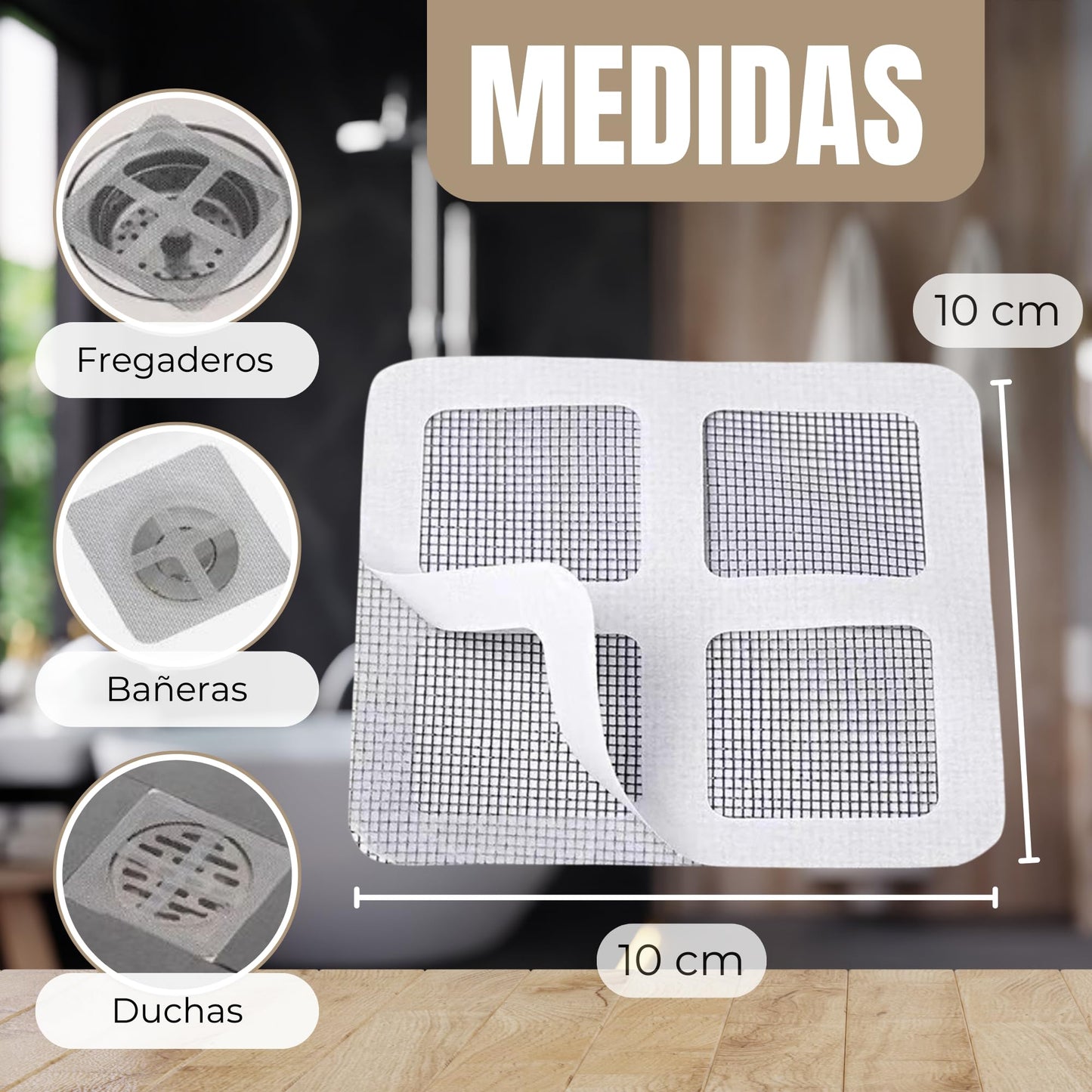 DrainSafe™ – Filtros antitapones para desagües (x10)