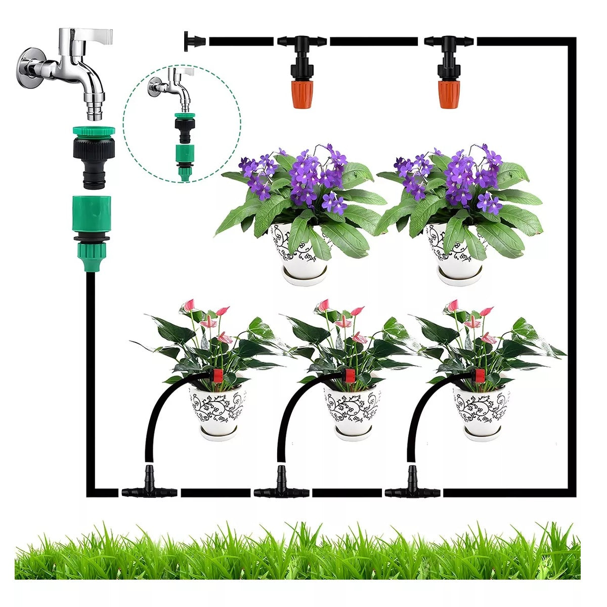 Kit de Riego Automático 10M + Accesorios ¡Con Boquillas GRATIS!