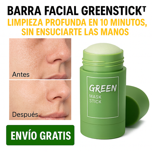 Barra Facial GreenStick™ – Limpieza profunda en 10 minutos