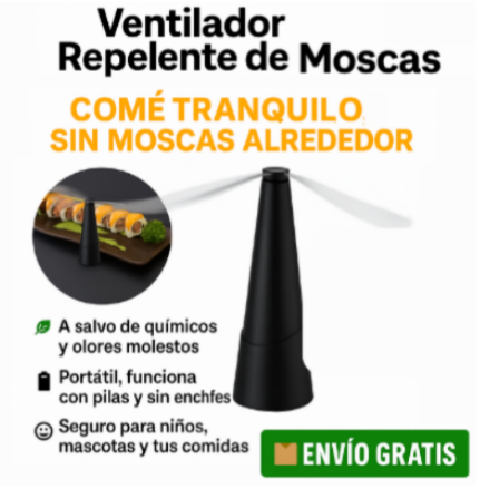 Ventilador Repelente de Moscas™ - Comé tranquilo, sin moscas alrededor