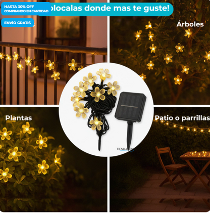 Luces Solares Florales – Decorá tu espacio sin enchufes ni esfuerzo