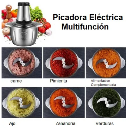 Picadora Eléctrica de Acero Inoxidable – Ahorra tiempo en la cocina + Recetas GRATIS
