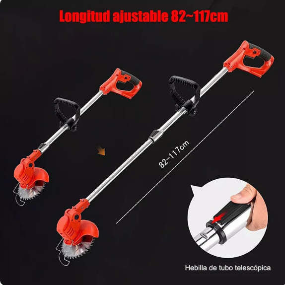 Cortadora de césped inalámbrica 3 en 1 + 11 piezas + 1 batería extra GRATIS