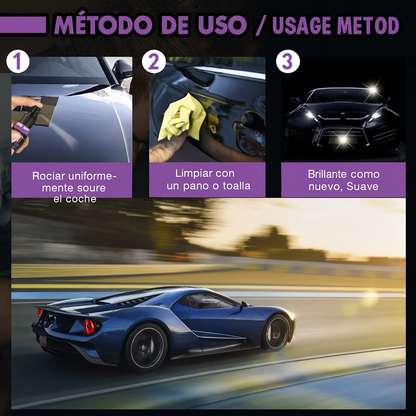 Spray Cerámico 3 en 1 – Auto limpio, protegido y brillante sin usar agua