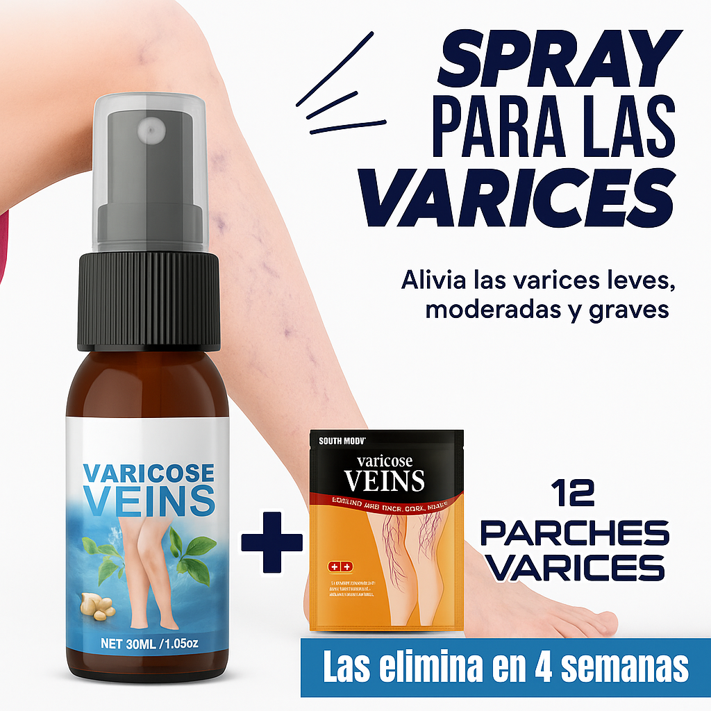 Piernas sin várices en 4 semanas, Spray + 12 Parches Gratis