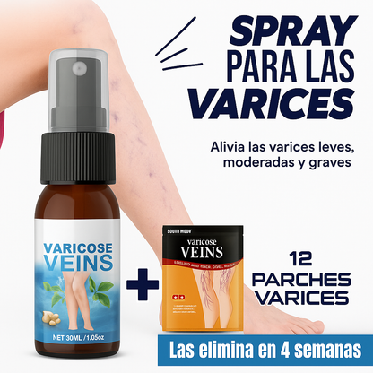 Piernas sin várices en 4 semanas, Spray + 12 Parches Gratis