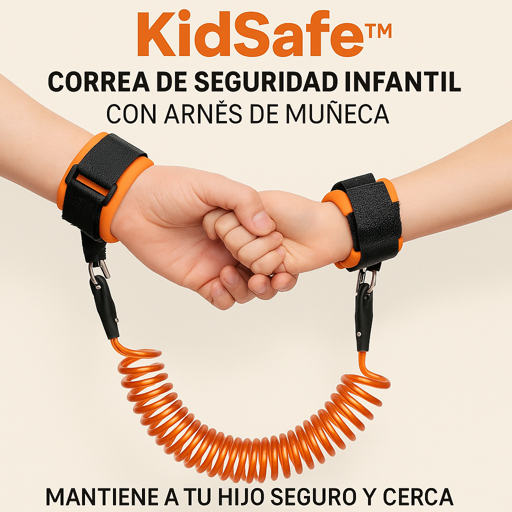 KidSafe™ Correa de Seguridad Infantil con Arnés de Muñeca (30% OFF)