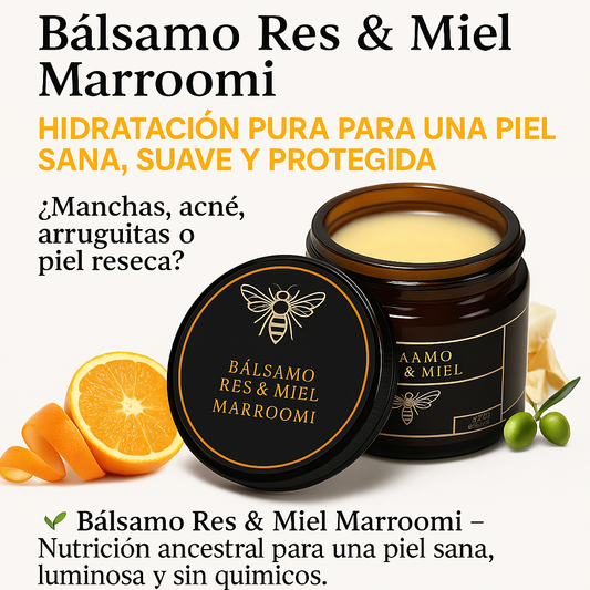Marroomi Res & Miel: calmá arrugas, manchas y piel seca naturalmente