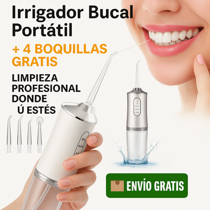 Irrigador Bucal Portátil + 4 Boquillas GRATIS