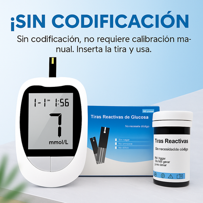 GlucoKit™ – Glucómetro digital + Lancetas + 50 Tiras GRATIS