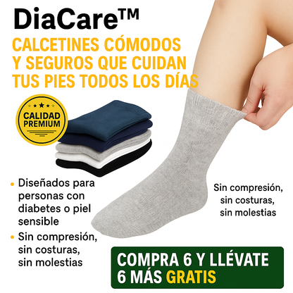 DiaCare™ – Calcetines para diabeticos ¡Compra 6 y llevate 6 más GRATIS!