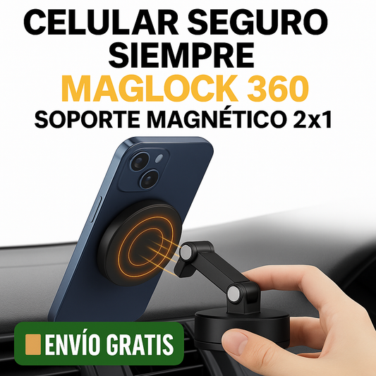 MagLock 360 – Soporte Magnético 2x1 Celular Seguro Siempre