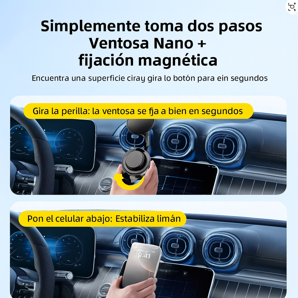 MagLock 360 – Soporte Magnético 2x1 Celular Seguro Siempre