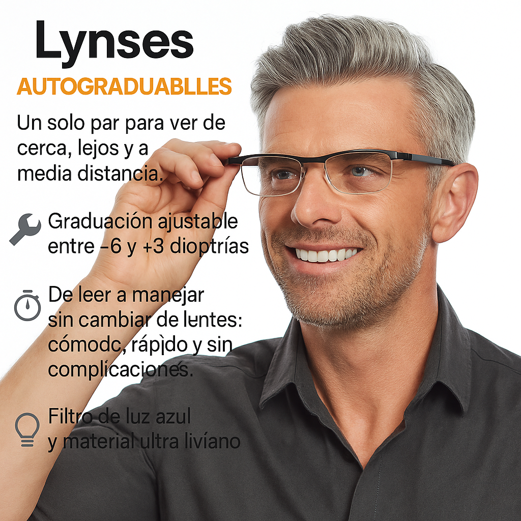 LYNSES Autograduables – Un solo par para ver de cerca, lejos y a media distancia