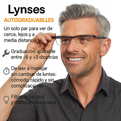 LYNSES Autograduables – Un solo par para ver de cerca, lejos y a media distancia