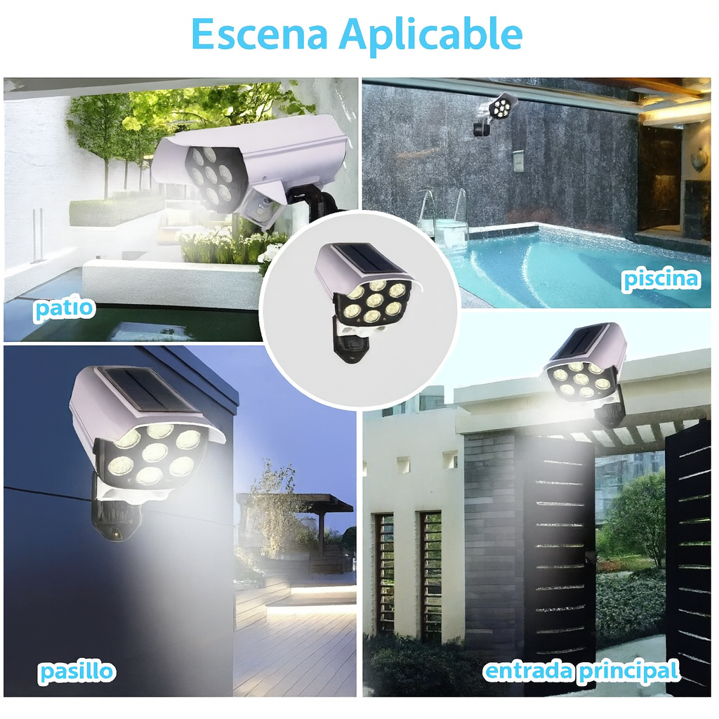 Pack X3 Foco Solar Tipo Cámara Sensor – ¡Compra 1 y llévate 2 MAS GRATIS!