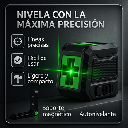 LevelPro™ – Nivel láser portátil 2 líneas, precisión profesional al instante