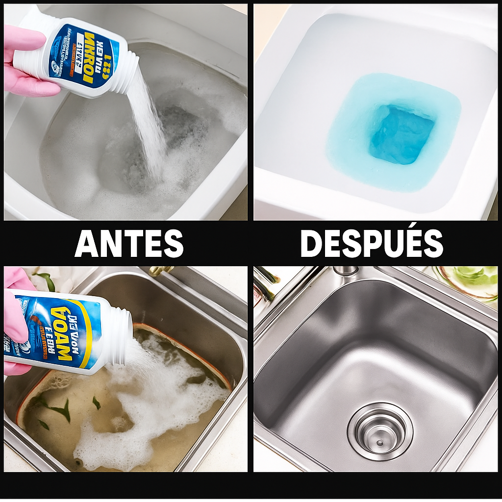 🧪 MagicCleaner™ – Polvo Desatascador Profesional para Tuberías X2 (30% OFF)