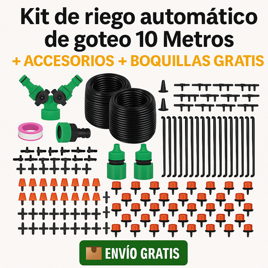 Kit de Riego Automático 10M + Boquillas GRATIS