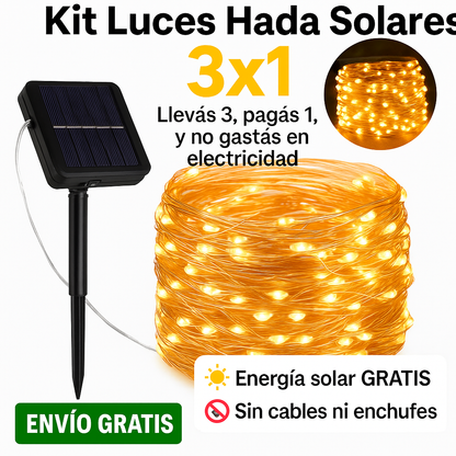 Kit Luces Hada Solares 3x1 – Llevás 3, pagás 1, y no gastás en electricidad