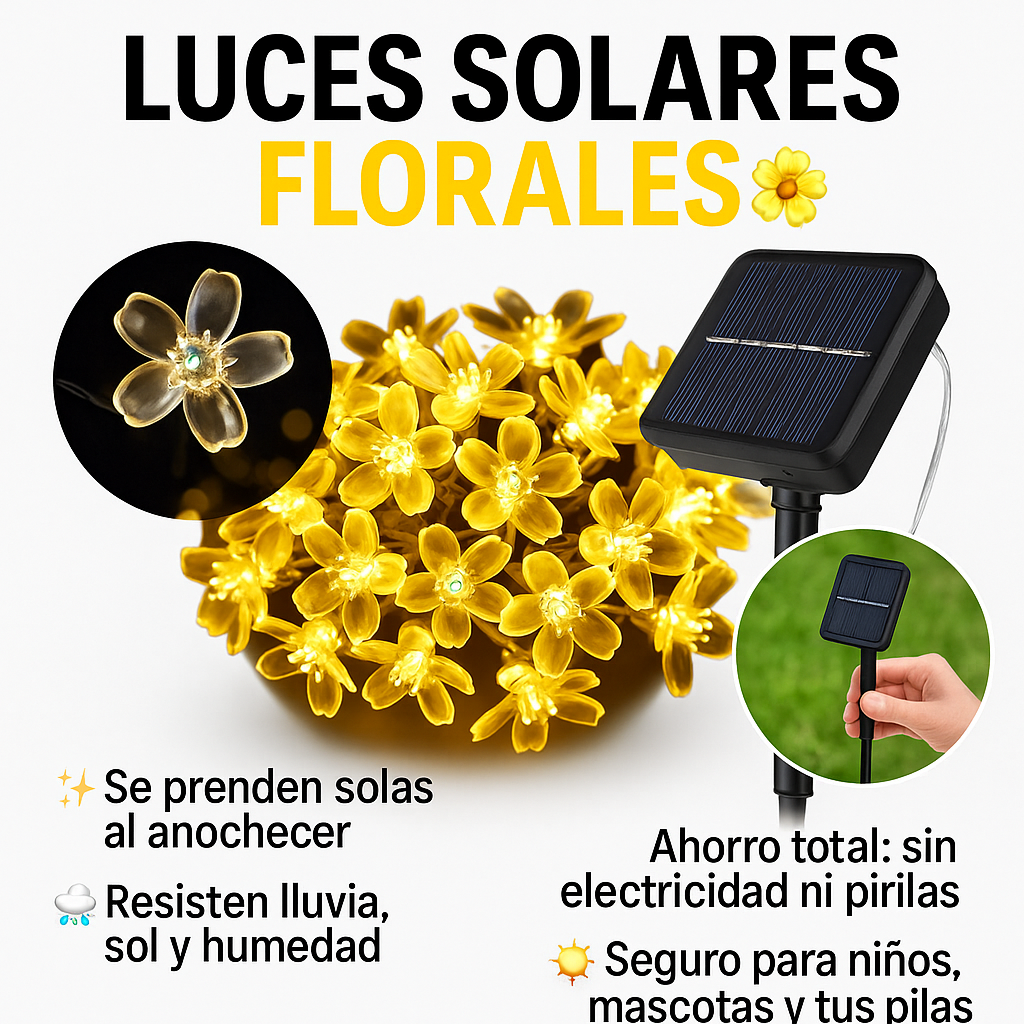 Luces Solares Florales – Decorá tu espacio sin enchufes ni esfuerzo
