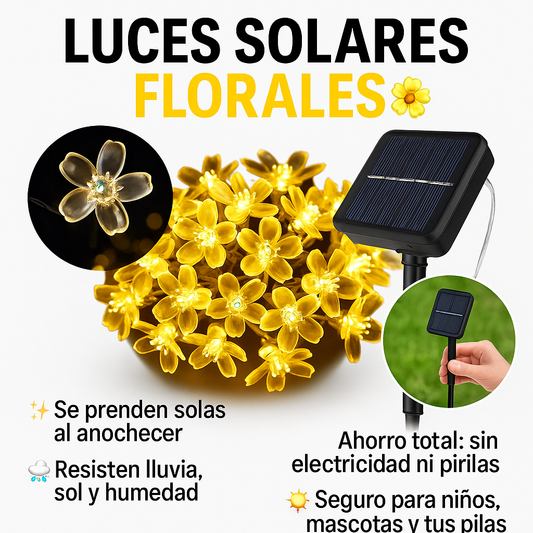 Luces Solares Florales – Decorá tu espacio sin enchufes ni esfuerzo