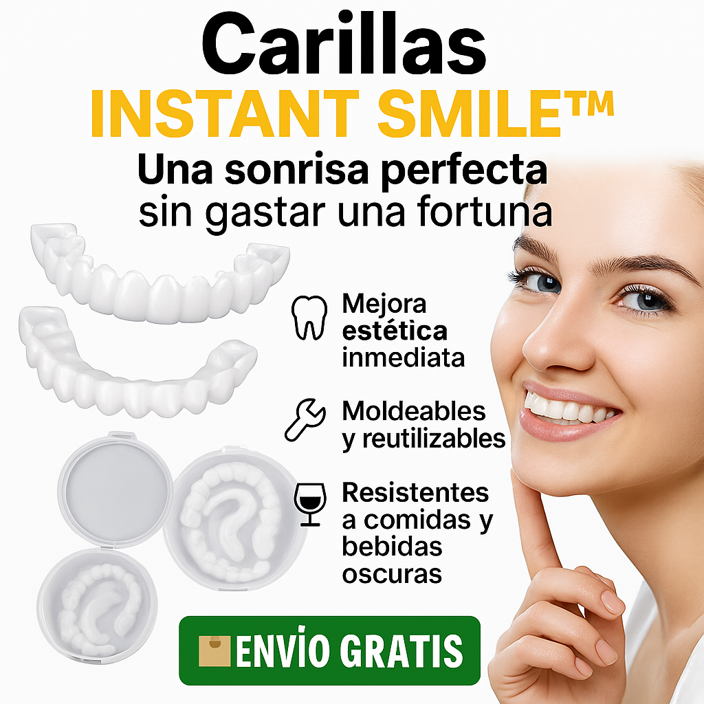 Carillas Instant Smile™: ocultan manchas, espacios y torceduras en minutos, desde casa