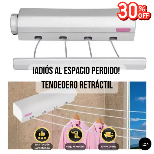 Tendedero Secador Ropa Retráctil Pared - (30%OFF)