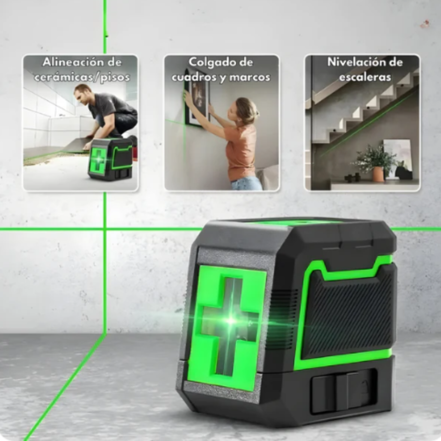 LevelPro™ – Nivel láser portátil 2 líneas, precisión profesional al instante