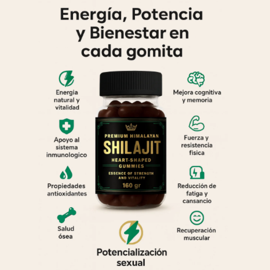 Shilajit Gomitas Dorado Nutrition: Energía y defensas en un formato delicioso y fácil de tomar