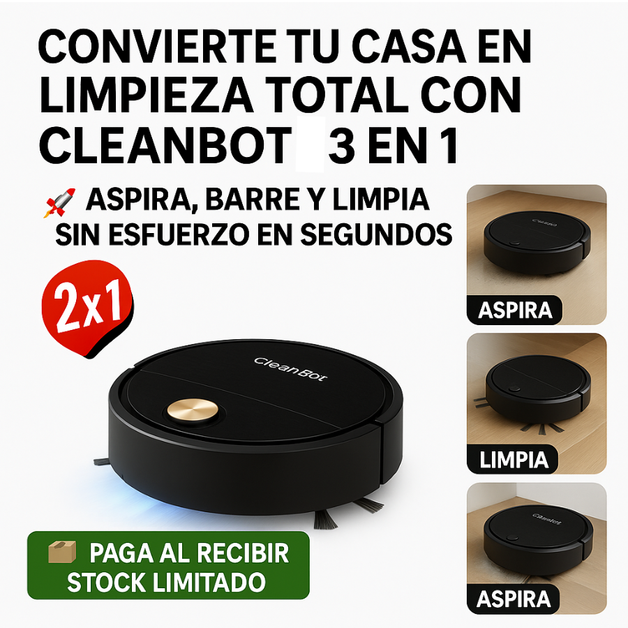 CleanBot Pro 360° – 2x1 en limpieza automática sin esfuerzo