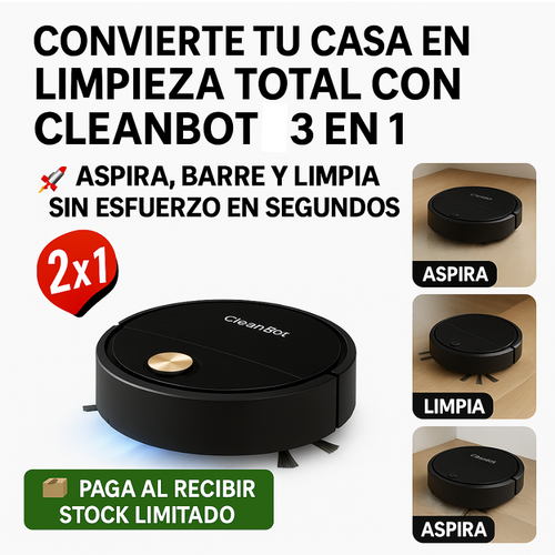 CleanBot Pro 360° – 2x1 en limpieza automática sin esfuerzo