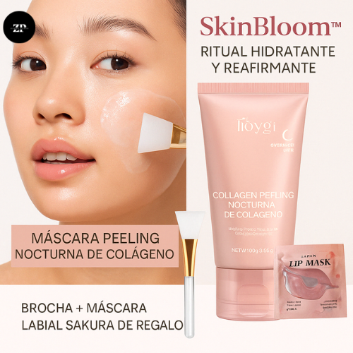 SkinBloom™ – Ritual Hidratante y Reafirmante (brocha + máscara labial Sakura de REGALO) - 30% OFF