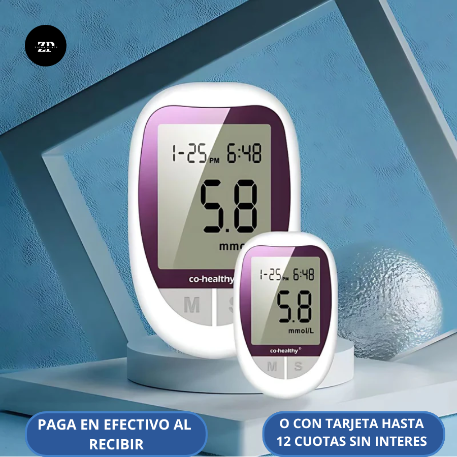 GlucoKit™ – Glucómetro digital + Lancetas + 50 Tiras GRATIS