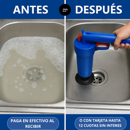 AirPlunge™ – Sopapo de aire para destapar cañerías sin quimicos
