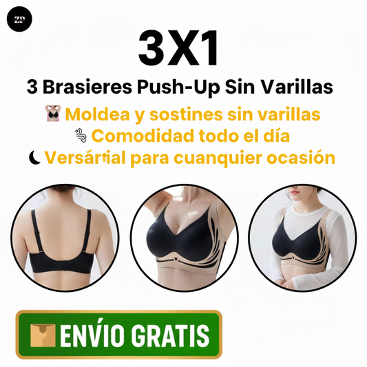 3x1 Brasieres Push-Up Sin Varillas – Soporte real con la comodidad que tu cuerpo merece